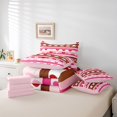 thumbnail image 6 of Castle Fairy Teens Love Heart Print Bedding Comforter Set,Stripes Full Bedding Set, 6 of 8