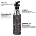 thumbnail image 3 of Yayeee 20oz Insulated Water Bottle Double Wall Stainless Steel with Flip Straw Lid, Dark Gothic Floral, 3 of 7
