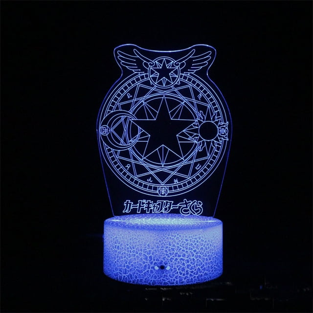 Tarjeta Night Light 3D Illusion Captor Sakura para decoración de anime