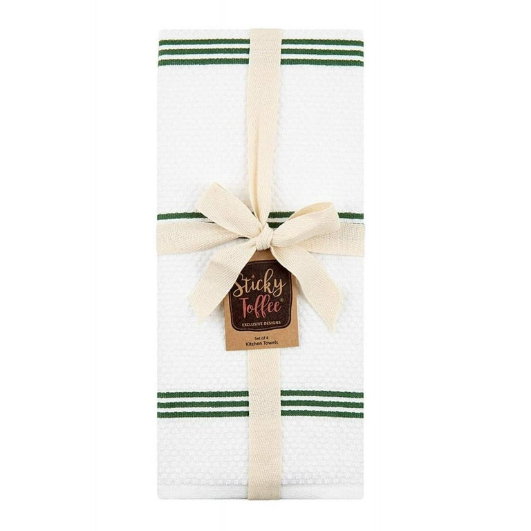 Kitchen Towels Dish Towels 100% Cotton, Set of 4, Brown and White Hand  Towels, Tea Towels, Reusable and Absorbent Cleaning Cloths, Oeko-Tex  Cotton, 28