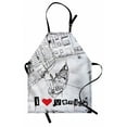 thumbnail image 1 of Grunge Apron Gondola Silhouette on Venetian Canal with "I Love Venice" Frame Illustration, Unisex Kitchen Bib Apron with Adjustable Neck for Cooking Baking Gardening, Red Black White, by Ambesonne, 1 of 3