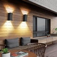 thumbnail image 2 of Lámpara de pared moderna LED de 14 W para interior/exterior a prueba de agua IP65 de aluminio, luces de pared para sala de estar, dormitorio, pasillo, escalera, camino, jardín, camino (negro-3000 K) oso de fresa Electrónica, 2 of 3