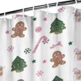 thumbnail image 3 of White Christmas Gingerbread Man Pattern Shower Curtain 36"x72" ,Bathroom Decorative Shower Curtains Set with 12 Hooks,Modern Waterproof Washable Shower Curtain, 3 of 6