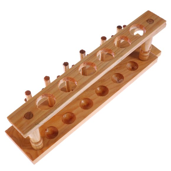 FUTUREORYY 1Set Chocolate Rectangular Wooden Test Tube Holder Lab Stand For Researchers Students Teachers 11.8x3.3x2.5in