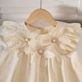 thumbnail image 7 of CAUYDY Toddler Summer Dress 9M 12M 24M Baby Infant Girl Kids Children Flutter Sleeve Casual Floral Sundress Crew Neck for Kids 3T 4T 5T 6T (Sizes 6 Years,H3-Beige), 7 of 7