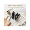 thumbnail image 3 of BLISSFUL STEP Women's Ankle Elastic Strap Wedge Heel Sandals Black-1 6.5, 3 of 7