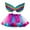 Hot Pink, variant on WOYY Tutu Skirt for Girls Rainbow Ballet Dance Layered Tulle Skirt with Wing, Sizes 2-4