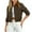 Brown, variant on Womens Cropped Jacket Casual Solid Button Down Coats Long Sleeve Going Out Tops Fall Winter Lightweight Outerwear with Pockets Size XXL