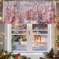 thumbnail image 5 of Christmas Valances for Windows, 54 x 18in, Winter Snow Scene Dreamy Pink Snowing Town Rod Pocket Kitchen Valance Curtain Light Filtering Window Treatments for Living Room Bedroom, 1 Panel, 5 of 7
