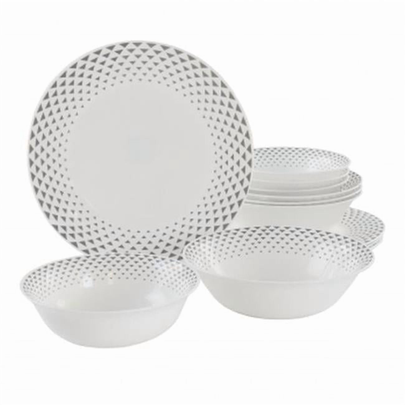 La Opala Diva Opal Glass Cup & Saucer Set - 12 Piece (6 Cups & 6 Saucers), Grace Red & White, Microwave Safe 1 thumbnail image