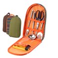 thumbnail image 3 of facefd Camping Cookware Set Accessories Outdoor Use Garden Barbecue Cooker Kitchen Utensil with Storage Bag Kitchenware Tool Accessory Coffee color, 3 of 6