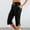 Black, variant on Women's Summer Athletic Shorts Pants,Casual Plus Size Short Pants for Womens,Women Solid Color Elastic Waist Sports Casual Capris Pants With Side Pockets