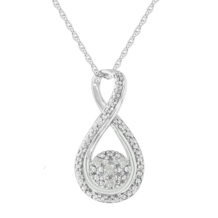 .925 Sterling Silver Diamond Accent Infinity 18" Pendant Necklace (I-J color, I2-I3...