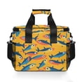 thumbnail image 7 of FORMRS Insulated Cooler Bag 24 Cans Capacity Soft Leakproof Lunch Box with Side Pockets, Yellow Sardines Pattern, 7 of 7