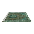 thumbnail image 2 of Ahgly Company Machine Washable Indoor Rectangle Persian Turquoise Blue Traditional Area Rugs, 7' x 9', 2 of 4
