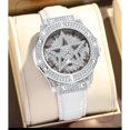 thumbnail image 3 of Minnieouse Reloj de Charm Rhinestone Brillante Pentagram Accesorio Relojes con banda de cuero Fashion Lady Mature Decorativo Relojes Blanco, 3 of 6