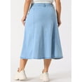 thumbnail image 4 of DARING DIVA Women's Plus Denim Skirts with Pockets A-Line Midi Jean Skirt 4X Light Blue, 4 of 6