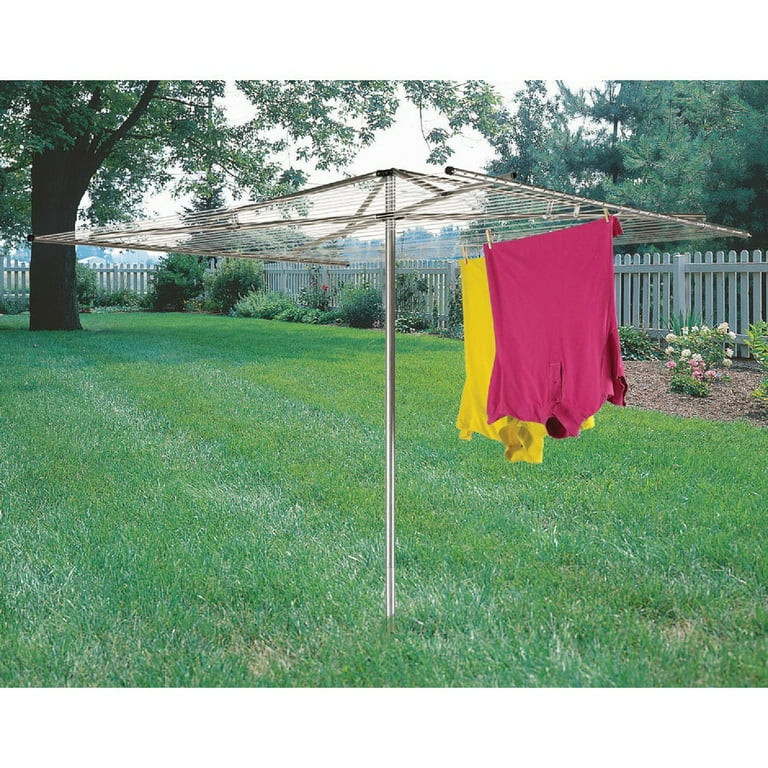 Household Essentials Foldable Outdoor Umbrella Clothes Dryer Aluminum 30 Lines 210 ft. Drying Capacity Walmart