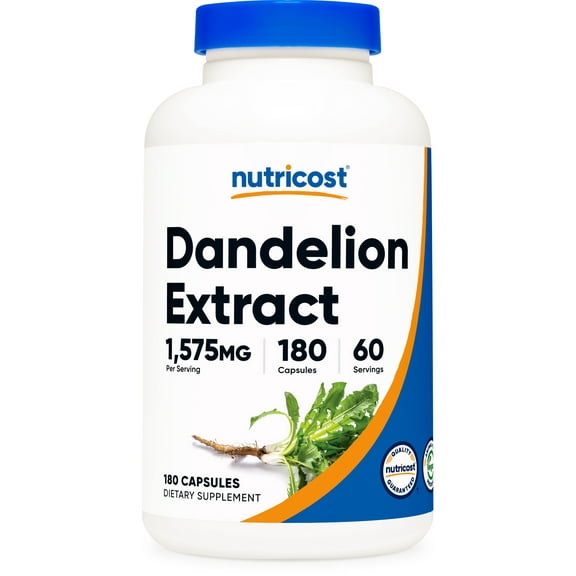 Nutricost Dandelion Extract Capsules 525mg (180 Capsules) - Non-GMO, Gluten Free Supplement