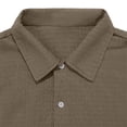 thumbnail image 5 of YLSDY Men's Camp Collar Crinkle Linen Shirt, Button-Down Short Sleeve with Relaxed Fit, Vacation Style Top Brown M, 5 of 9