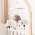 thumbnail image 2 of Baby Crib Mobile Wooden Wind Chime Bed Bell,Neutral Baby Crib Mobile,Baby Mobile for Crib,Handmade Baby Mobile,Clouds Baby Ceiling Mobile Baby Nursery Decoration (Grey), 2 of 5