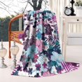thumbnail image 3 of Pioneer Flower Floral Print Pattern Blanket,Comfortable Soft Lamb Wool Throw Blanket,All Season,Warm Lightweight Blankets for Sofa Bed Couch Living Room Chair,50"x60", 3 of 4