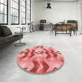 thumbnail image 4 of Ahgly Company Machine Washable Indoor Square Transitional Pastel Pink Area Rugs, 6' Square, 4 of 7