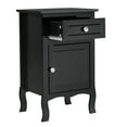 thumbnail image 2 of Hefilesy FCH 2pcs 40*30*63cm Country Style Spray Paint Curved Feet One Draw One Door Night Table Black, 2 of 6