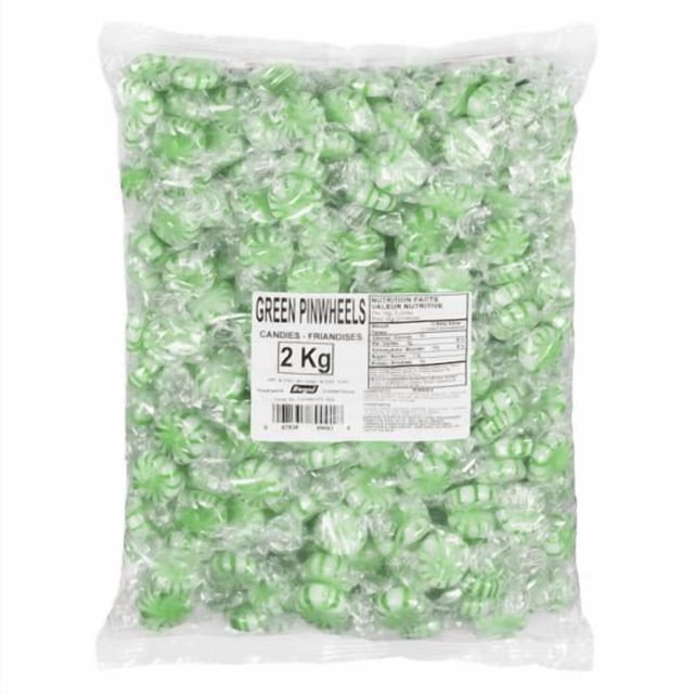 REGAL Green Pinwheel Hard Candy, Refreshing Mint Starlight Treats, Individually Wrapped Bulk 2kg (4.4 lbs) Bag, Perfect for Events and St. Patrick's Day