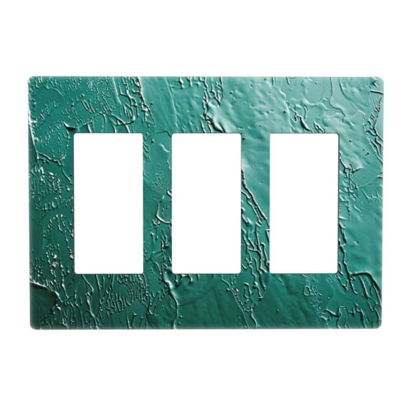 Green Pattern 3 Gang Toggle Light Switch Cover Decorative Switch Plates and Outlet Covers Wall Plates for Electrical Kitchen Home Office Art Decor