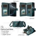thumbnail image 2 of For Samsung Galaxy S26 Plus 5G Wallet Case, 9 Card Slots RFID Blocking Crossbody Leather Cover, Zipper Pocket, Detachable Wrist & Shoulder Strap, Magnetic Shockproof Protective Phone Case for Women, 2 of 12