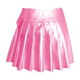 thumbnail image 7 of DHFJKG Skirts For Women Pu Leather Buckled Low Rise Pleated Mini Skirt A Line Night Out Party Club Cozy Skirt, 7 of 7