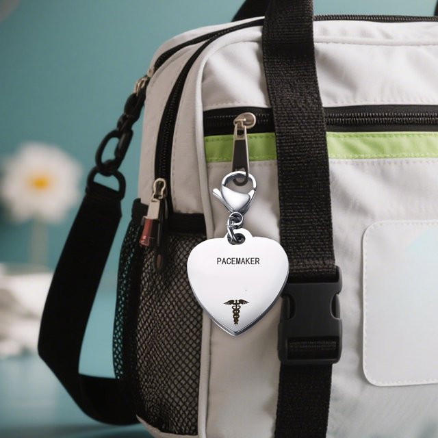 Unique Heart Shaped ID Pendant Keychain Nursing Emergency Keychain Suitable Critically Ill Patients