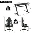 thumbnail image 3 of Goplus Z-Shaped Racing Style Desk &  Massage Gaming Chair Set for Home Office, 3 of 10