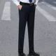 thumbnail image 2 of Pantalones de traje elásticos de negocios fluidos con cintura elástica para hombre, pantalones de verano ajustados y drapeados con cinturón para hombre, sastrería social elástica, 2 of 5