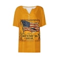 thumbnail image 6 of Mifsaly Independence Day Tops for Women 4Th Of July Cotton T-Shirt Henley V Neck Button Closure Short Sleeve Shirt Patriotic Stars and Stripes Print Loose Fit Flowy Top M, 6 of 7