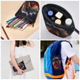thumbnail image 4 of Lsque Colorful Abstract Wave Motion Pattern Telescopic Pencil Bag Pen Holder Stationery Case, Stand-up Retractable Transformer Bag Organizer, 4 of 6