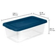 thumbnail image 2 of Sterilite 6 Qt Storage Boxes, Clear Plastic Containers with Snap Lids, Set of 60, Blue, 2 of 6