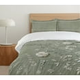 thumbnail image 4 of Ambesonne Sage Duvet Cover Set, Rustic Boho Abloom Folk Art, Calking, Laurel Green Off White, 4 of 4