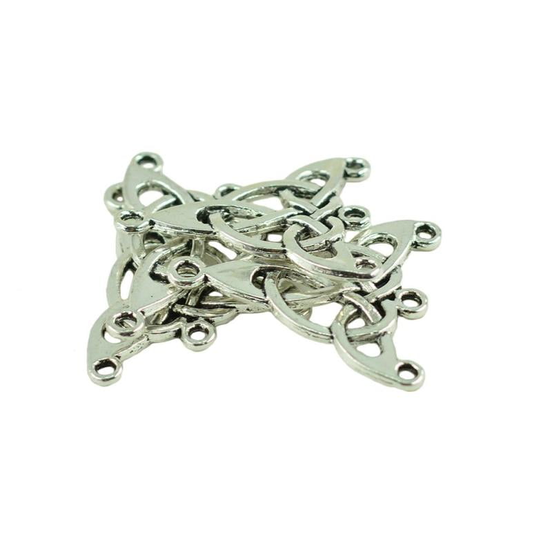 30 Pieces Tibetan Silver Triangle Celtic Knot Earring Pendant Connector DIY 