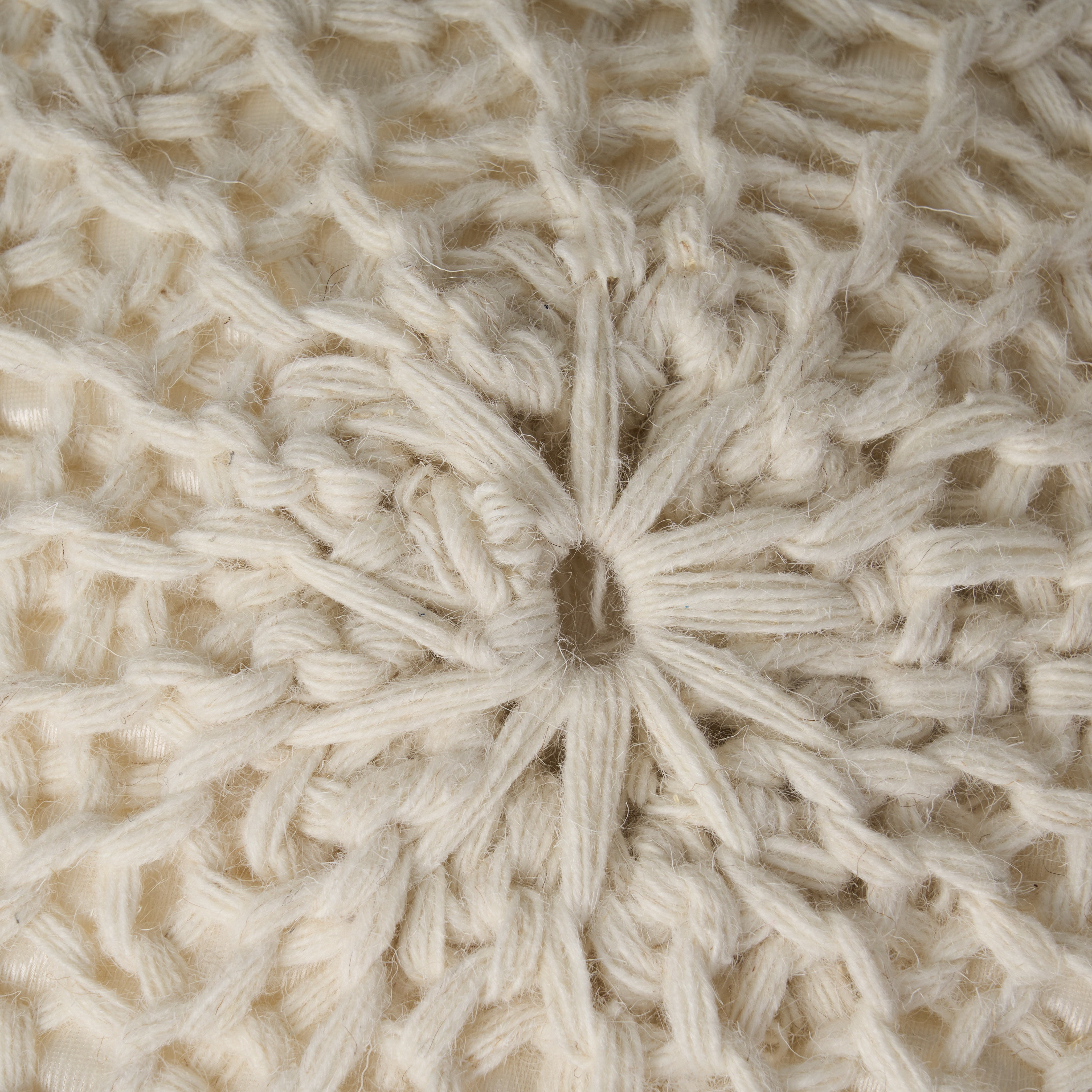 Noble House Stefan Fabric Handmade Pouf, Cream
