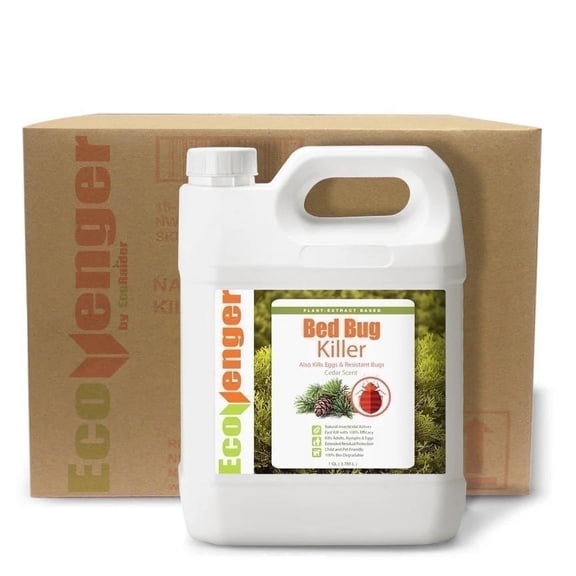 EcoVenger Bed Bug Killer Case of 4 Gallons, Insect Repellent, Child & Pet Safe, Extended Residual Protection, Plant Extract Based & Non-Toxic