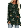 thumbnail image 2 of UPPADA Christmas Crew Neck Sweatshirt for Women Casual Clothing Tree Print Graphic Long Sleeve Dress Shirt Xmas Pullover Tops x mas gift for women Multicolor,XXL, 2 of 5