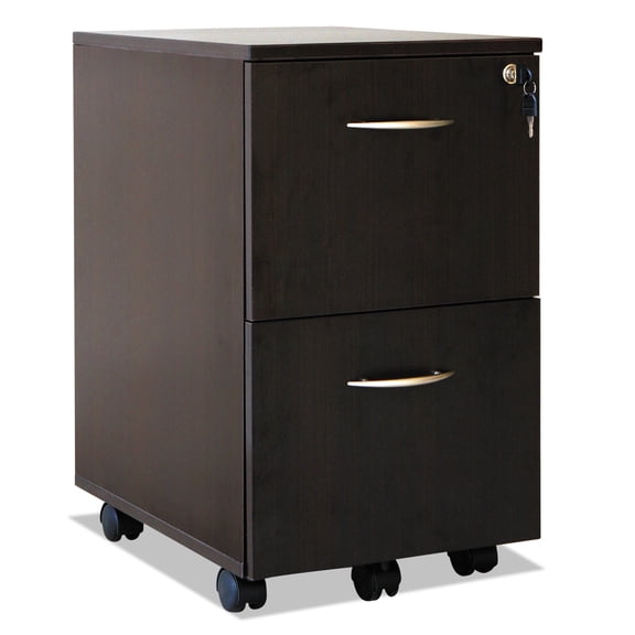 Alera Valencia Series Mobile File/File Pedestal, 15.38w x 20d x 26.63h, Espresso -ALEVA582816ES