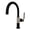 Matte Black / Polished Nickel, variant on Kingston Brass KS2237KL Whitaker One-Handle Single-Hole Bathroom Faucet with Push Pop-Up Drain, Matte Black/Rose Gold