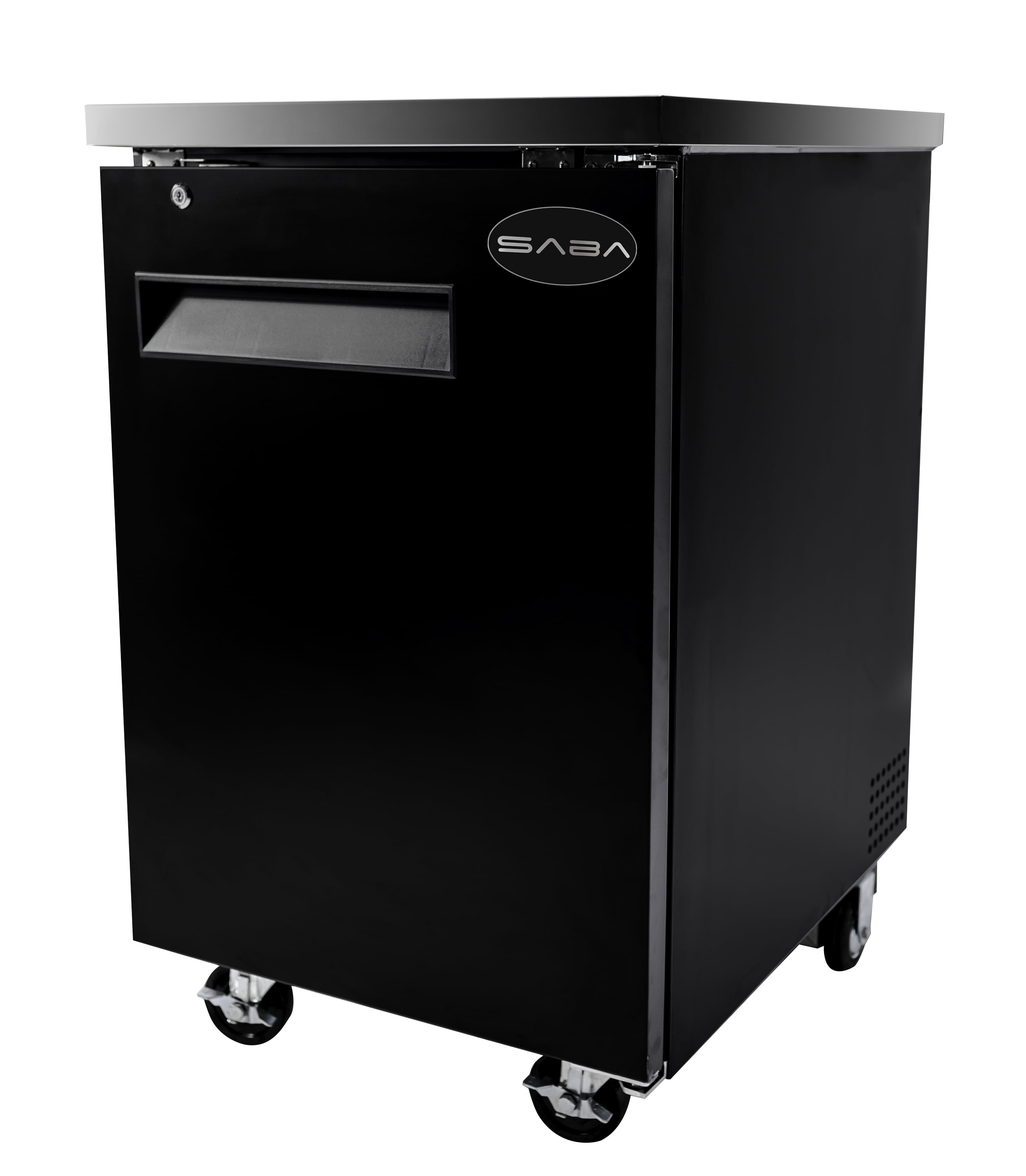 Heavy Duty Commercial Black Back Bar Cooler with 1 Solid Door (27" depth 23" length)