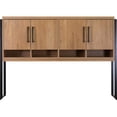 thumbnail image 5 of Contemporary Wood Laminate Hutch With Wood Doors Fully Assembled Light Brown, 5 of 7