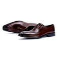 thumbnail image 3 of Santimon Coffee Dress Shoes for Men Pointed Toe Lace-up Derby Shoes Cowhide Leather Formal Shoes US 8.5, 3 of 8