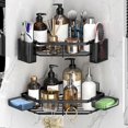 thumbnail image 4 of Wall Mounted Corner Rack for Toiletries Storage No Drilling Adhesive Bathroom Storage Shelf for Bathroom, 4 of 5