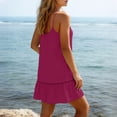 thumbnail image 7 of Axiiglly Mini Dresses for Women V Neck Ruffle Hem A Line Sleeveless Summer Spaghetti Strap Dress with Lace Detail, S-2XL, 7 of 7